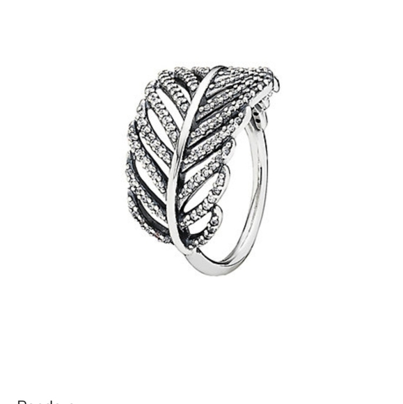 PANDORA Light As a Feather Silver Ring Size 4 - Picture 1 of 6